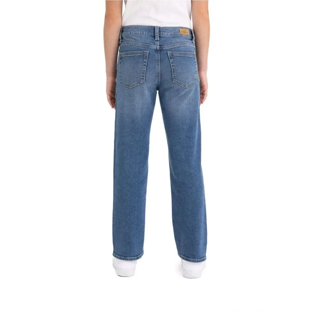 Jordache Girls High Rise Baggy Straight Jean, Size 16 Stretch Medium Enzyme